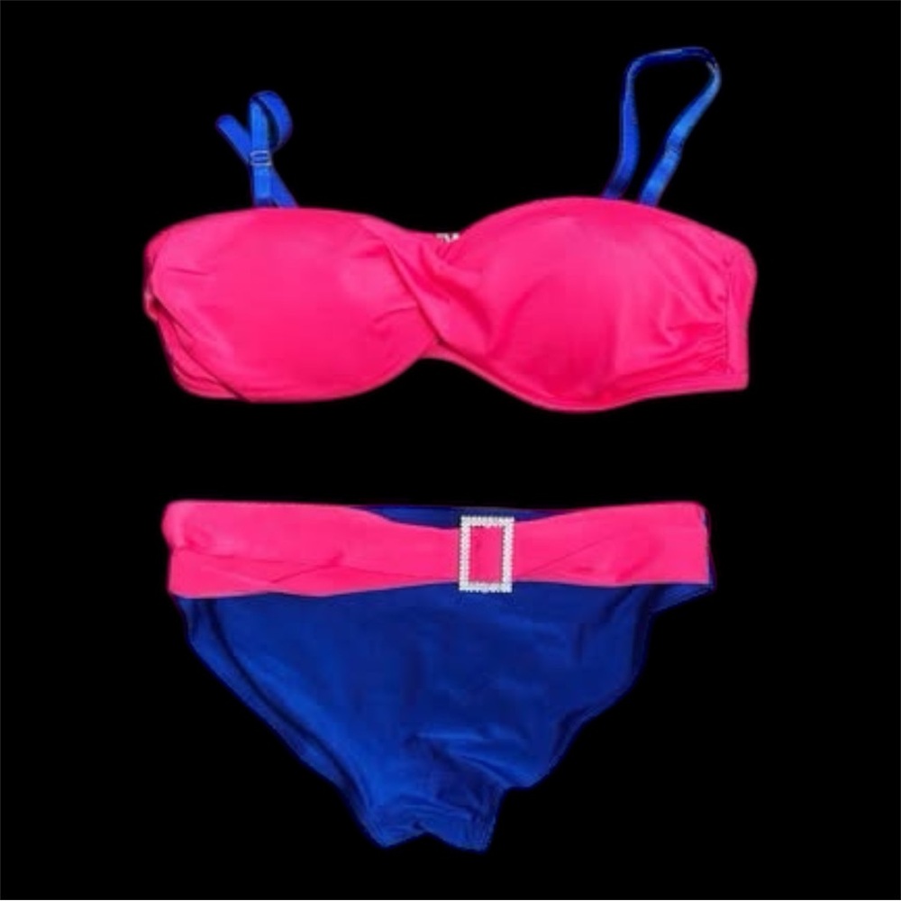 Women's Size Medium Pink & Blue 2 Piece Bikini NWOT